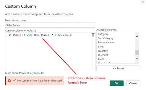 power query nested if statement custom column